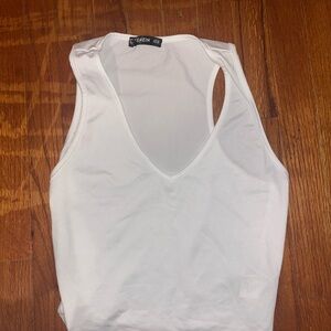 SHEIN White V-Neck Tank Top